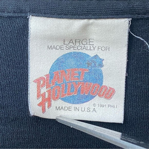 Vintage 1991 Planet Hollywood Orlando Black Short Sleeve T Shirt Made In USA L - Picture 5 of 6